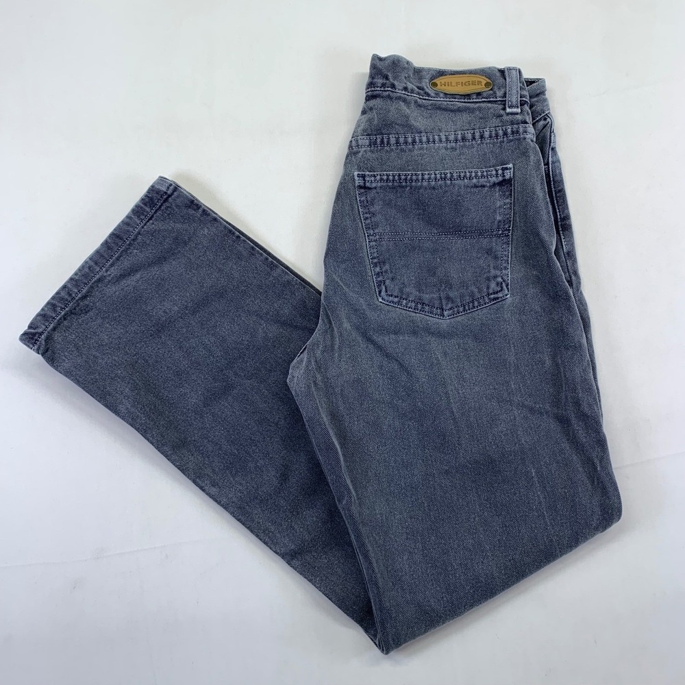 Vintage Tommy Hilfiger Bootcut‎ Jeans Womens Size 4 Dyed Blue Grey Denim  Y2k